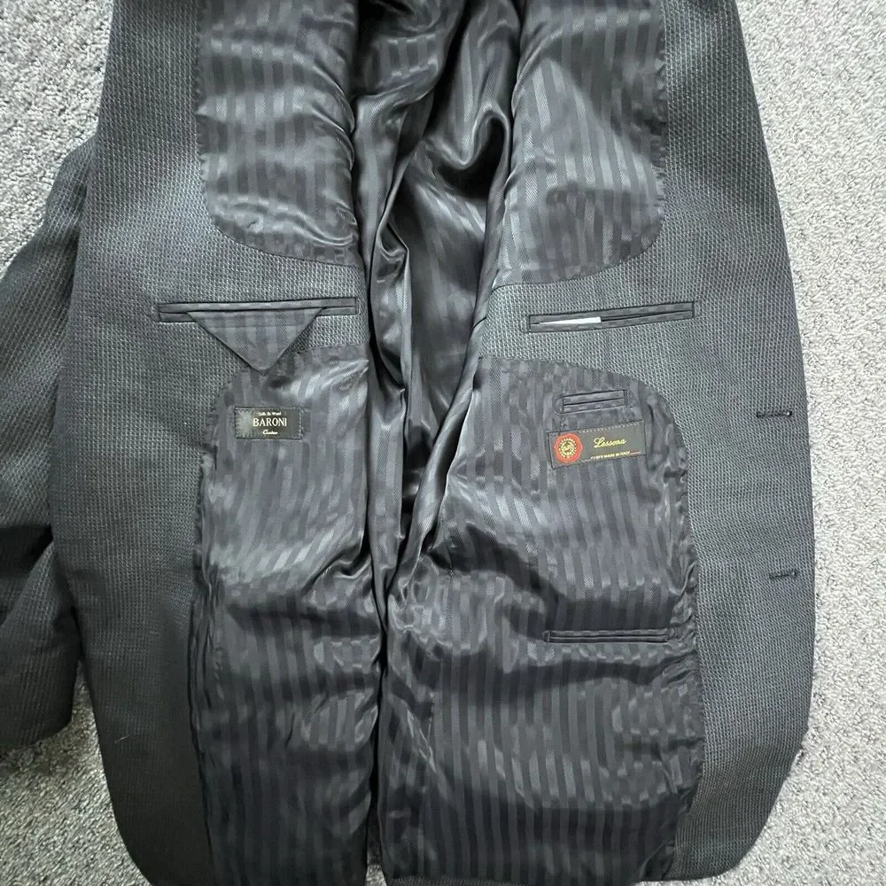 Baroni Couture Blazer wool & Silk Size 48R Two Button Double Vented‎ Jacket